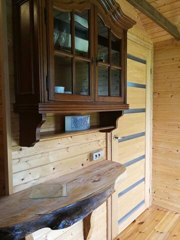 Фото номера Двухместный номер с 1 кроватью и патио Кемпинги Iecupes wooden cabin with view to river г. Иецава 13