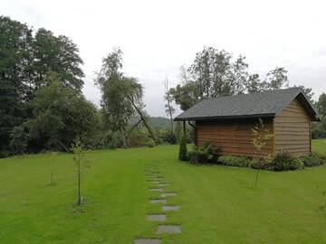 Фото номера Двухместный номер с 1 кроватью и патио Кемпинги Iecupes wooden cabin with view to river г. Иецава 16